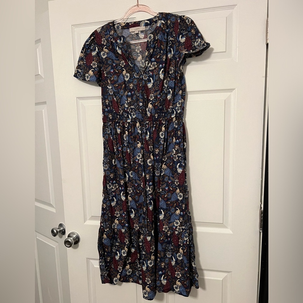 Peacock midi dress